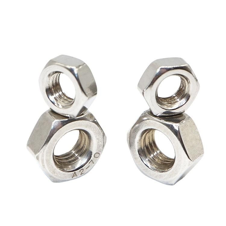 DIN934 Hexagon Bolt Carbon Steel Stainless Steel SS304 316 Hex Nuts