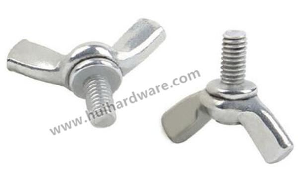 White Zinc Plated Cr3+ Carbon Steel / Stainless Steel Butterfly Wing Screw