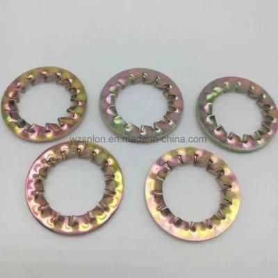 DIN6798 Internal Teeth Serrated Lock Washers with Yellow Zinc
