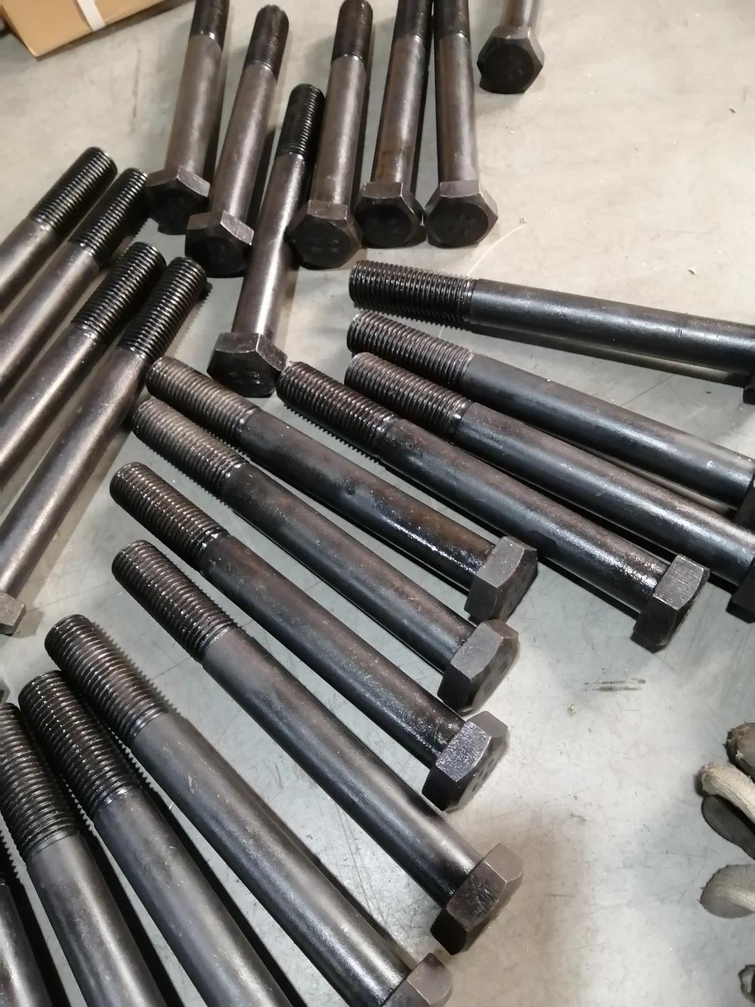 Big Size 30*260 Alloy Steel Black Color DIN 931 Hexagon Bolt Used in Steam Turbine Made in China