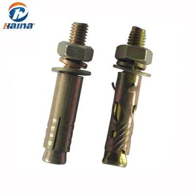 Yellow Zinc Plated Carbon Steel Expansion Bolt with Hex Nut for Building