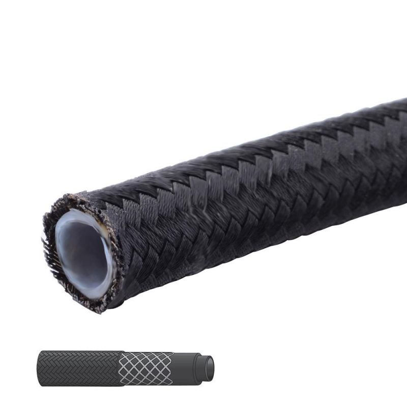 An6 Stainless Steel Cover Braided PTFE Gas Fuel Hose Line