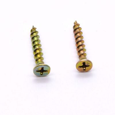 Angola Zambia Market/Wholesale Flat Head Yellow Zinc Self Tapping Chipboard Screw
