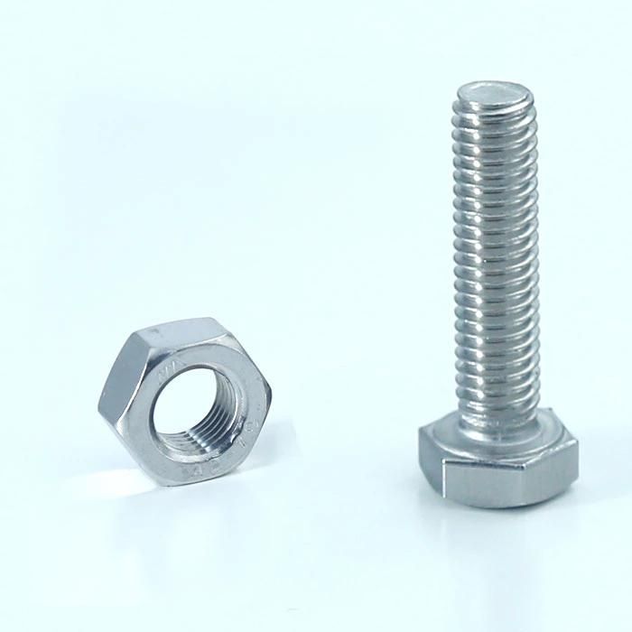 DIN933 Full Thread Hexagon Bolt Stainless Steel SS304 316 for Construction
