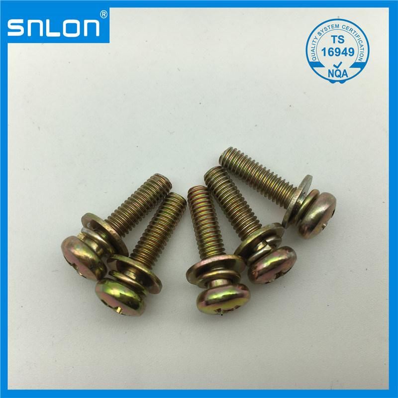 Pan Head Combination Screw with Plain Washer Spring Washer