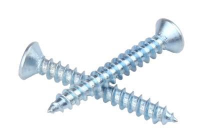 Blue Zinc Hardened Cross Countersunk Head Self Tapping Screw Ka Flat Head Self Tapping Screw