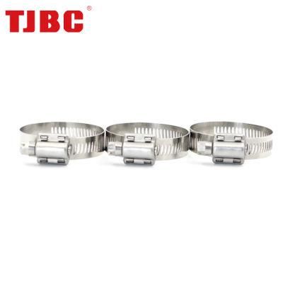 12.5mm Bandwidth Heavy Duty Perforated Worm Drive Adjustable American Type Stainless Steel Hose Clamp for Automobile Hardware, 40-64mm