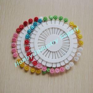 Decorative 55mm Assorted Colored Flower Shaped Pearl Head Corsage Pins