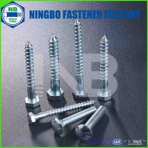 DIN571 Hex Wood Screw Cr+3 Blue White Zinc Plated Grade/Class 4.8&8.8