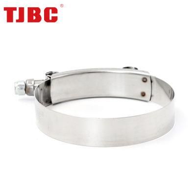 19mm Bandwidth Zinc Palted Steel T Bolt and Nut Adjustable Heavy Duty Hose Clamp for Automotive, 121-129mm