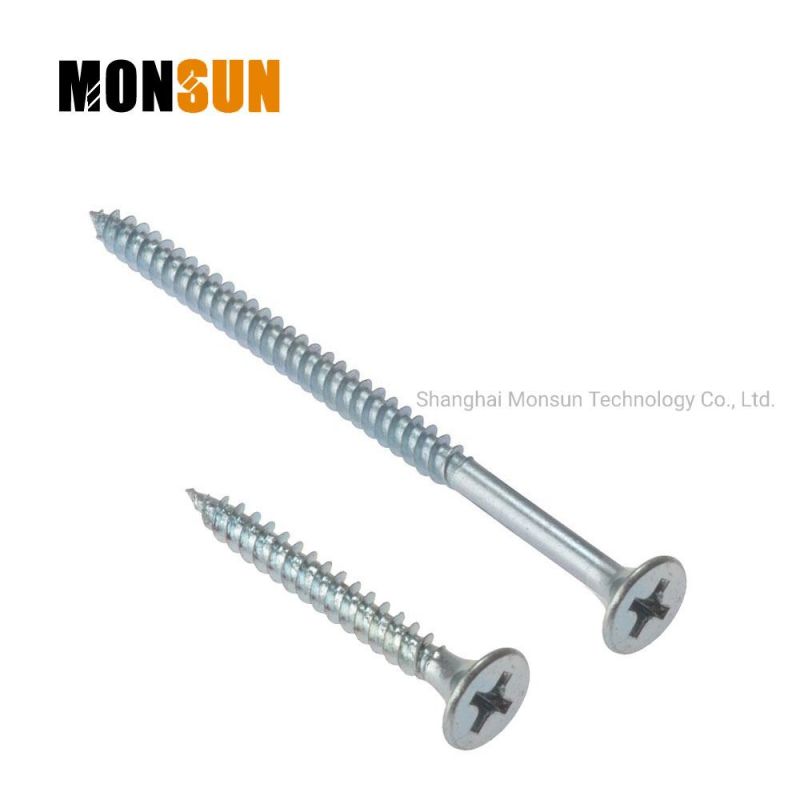 High Quantity Twin Fast Fine Thread Clear Zinc Plating Phiilips Drive Self Tapping Drywall Screw Made in China