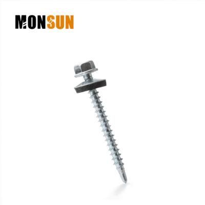 Mechanical Galvanized Steel Hex Washer Head Self Drilling Screw W/ Bonded Sealing Washer