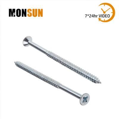 JIS C1022 Twin Threaded Bright Zinc Plated Galvanized Steel Flooring Fasteners Hardwood Deck Screws