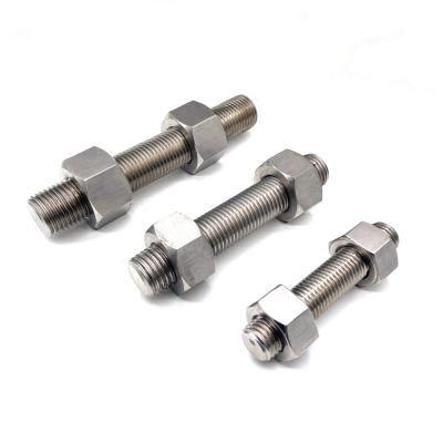 M8 M10 Stainless Steel SS304 SS316 Stud Bolt ASTM A193 Full Thread Heavy Duty Thread Rod Bolt with Internal Thread