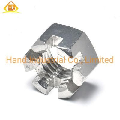 DIN 935 SS304 316 Stainless Steel Good Quality M5 M6 M8 Slotted Hex Nuts