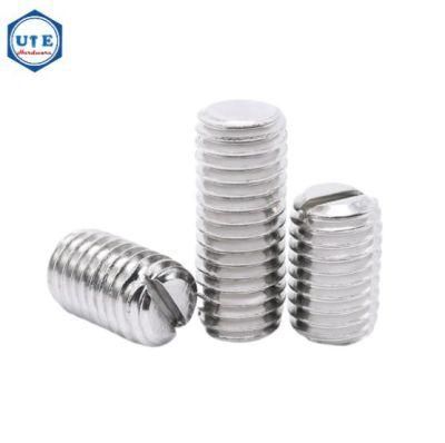 Stainless Steel 18.8 Grub Screws with Slotted Head Drive and Flat Point