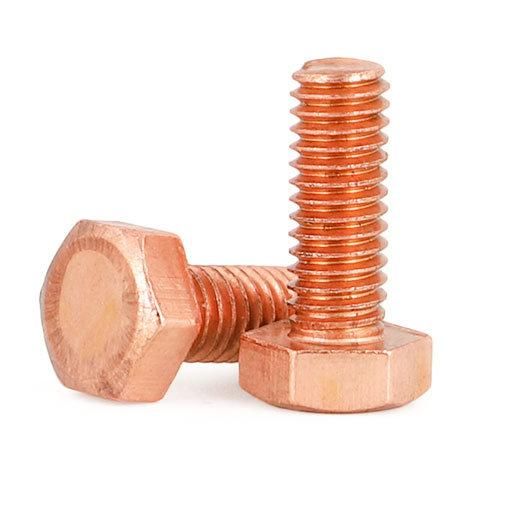 Flat Hex Head Screw Full Thread Copper Bronze Bolt Brass