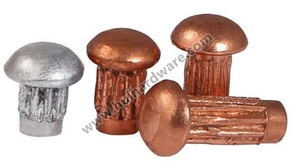 High Quality Round Head Copper Solid Rivets with Knurlling