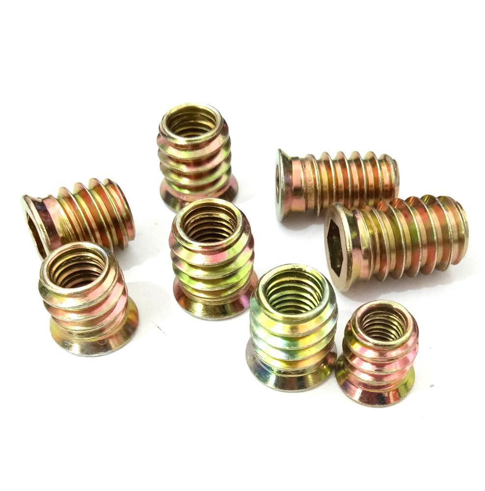 3/16 1/4 5/16 3/8 Steel Galvanized Furniture Wood Threaded Insert Nuts