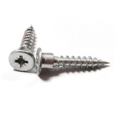 White Zinc Plated Flat Head Pozi Drive Shoulder Self Tapping Screws