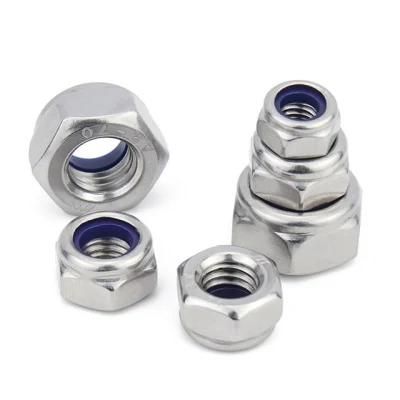 Hexagon Nylock Lock Nuts Manufacturers Hex Nut Fastener Stainless Steel Factory Direct Supply Hexagon Nut