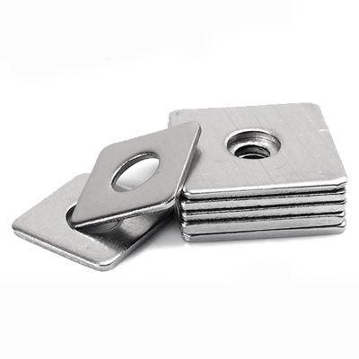 DIN 436 China Factory A4-80 Square Washer Hot Selling SS304 Stainless Steel Square Washer for Wood Formwork Washer SS304 Square Washer SS316