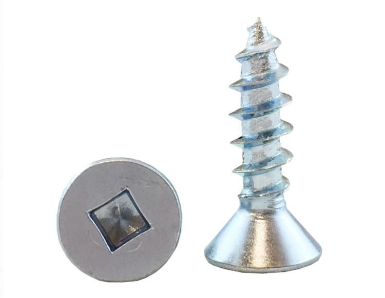 #6 #8 #10 Inc Plated Flat Head Square Drive Wood Screw