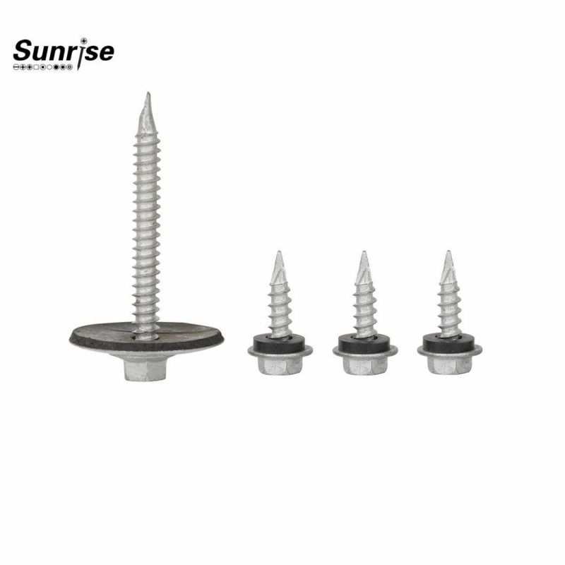 Customized Colorful Hex Washer Head Wspoon Point Ruspert 1000 Small Self Drilling Roof Screw
