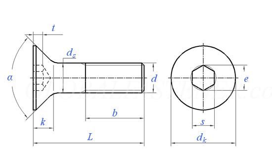 Steel Black 10.9 Grade DIN 7991 Hexagon Socket Head Machine Screw Made in China