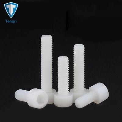 Durable Quality White PA66 Nylon Plastic Screw Hexagonal Socket Screw Hex Cap Screw