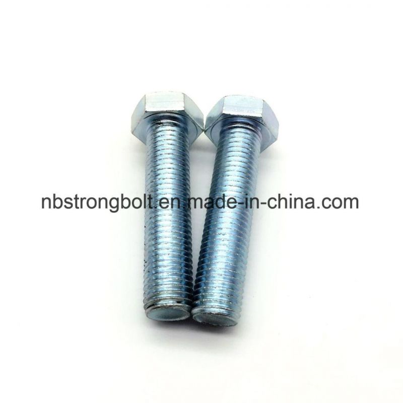 DIN933 Hex Bolt Cl. 4.8 with White Zinc Plated Cr3+ M14X80