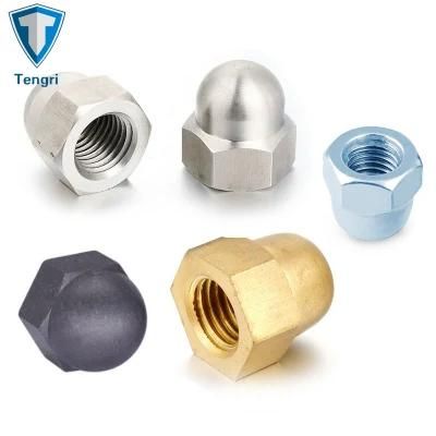Serrated Locknuts Colorful Carbon Steel Cap Nuts Steel Hex Domed Nut DIN1587 Acorn Nuts
