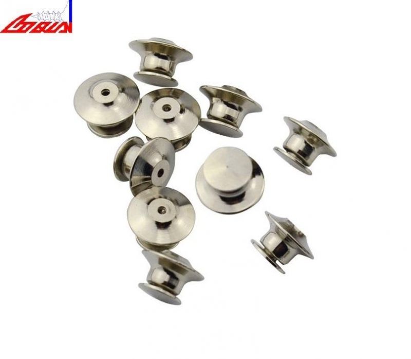 Brass Back Badge Clasp Fastener Locking Flat Head Press Pin Spring Snap Button