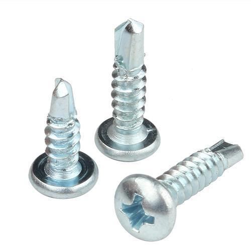 Phillips Round Csk White Zinc Plated Head Self Drilling Steel Screw