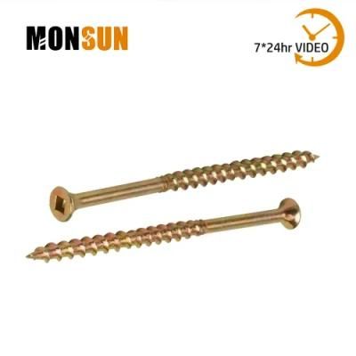 Square Recess Shank Ribs Cutting Point Zinc Plated Particalboard Screw