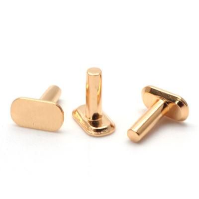 OEM ODM Manufacturer Metal Steel Electroplated Rose Gold Polished T Head Screw Rivet