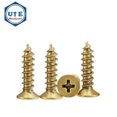 Brass Self Tapping Screw with Countersunk Head Cross Recess Drives DIN7982