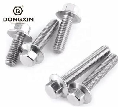 M8 DIN6921 Fastener Factory Customized Stainless Steel Grade 4.8/8.8/10.9/12.9 Hex Flange Bolt