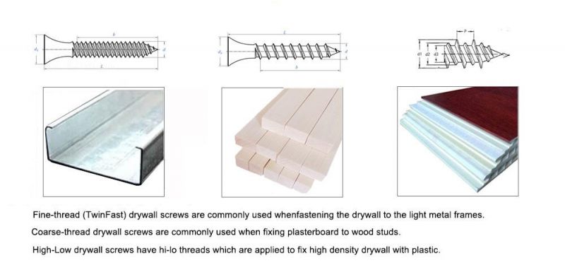 Carbon Steel #10 Black Phosphate Phillips Drive Bugle Head Drywall Screw/Laminate Screws for Plasterboard on Timber Supports