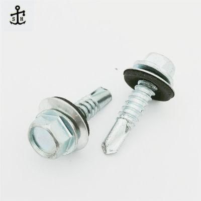 China Wholesale Self Drilling Hexagonal Head Confirmat Screw Zinc Plated Steel with EPDM Ruber Washer