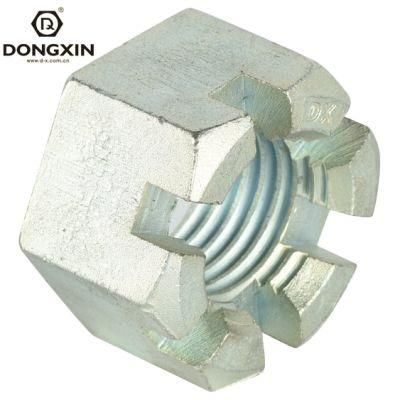 M4-M100 Zinc Plated Steel Castle Nut Hexagon Slotted Nut
