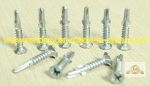 Screw/Specialized in Production Non-Skid Head with Winged Phillips White Zinc Plated Self Drilling Concrete Screw