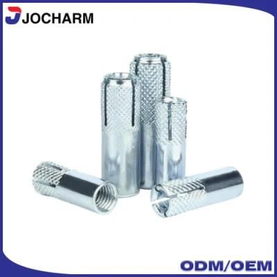 Fasteners Zinc Plated Carbon Steel Plug Knurled Drop in Anchor