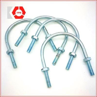 Cheap Hot-Rolled Steel U Bolt with Washer and Nut White Zinc Plated