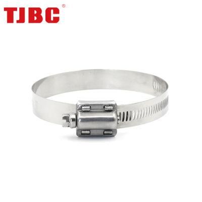 15.8mm Bandwidth Adjustable Perforated Worm Drive American Heavy Duty 304ss Stainless Steel Hose Clamp for Main Engine Plants, 57-79mm
