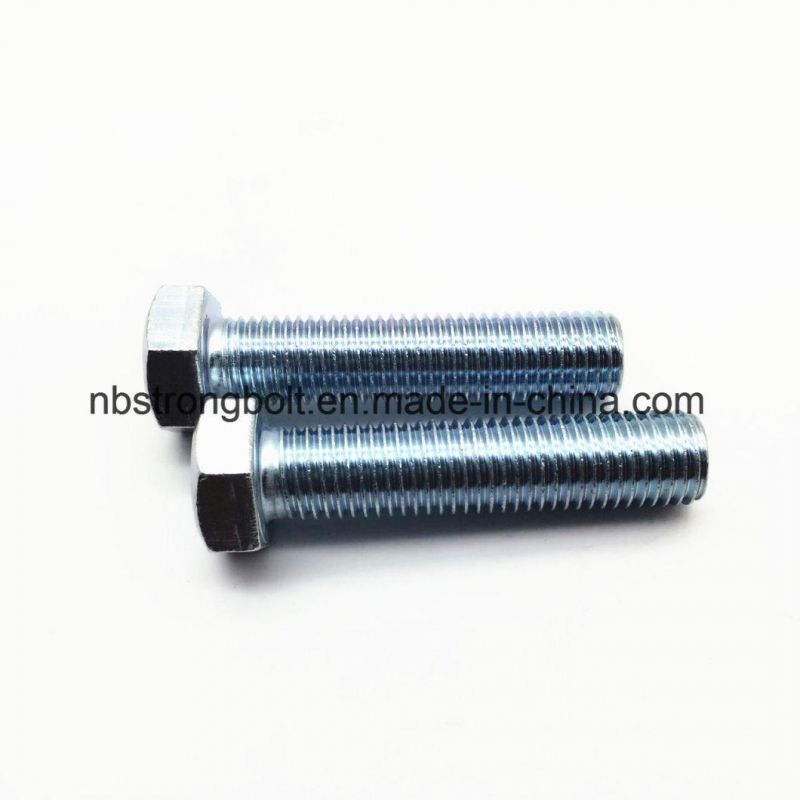 DIN933 Screw Hex Bolt Gr. 8.8 with White Zinc Plated Cr3+ M16X70