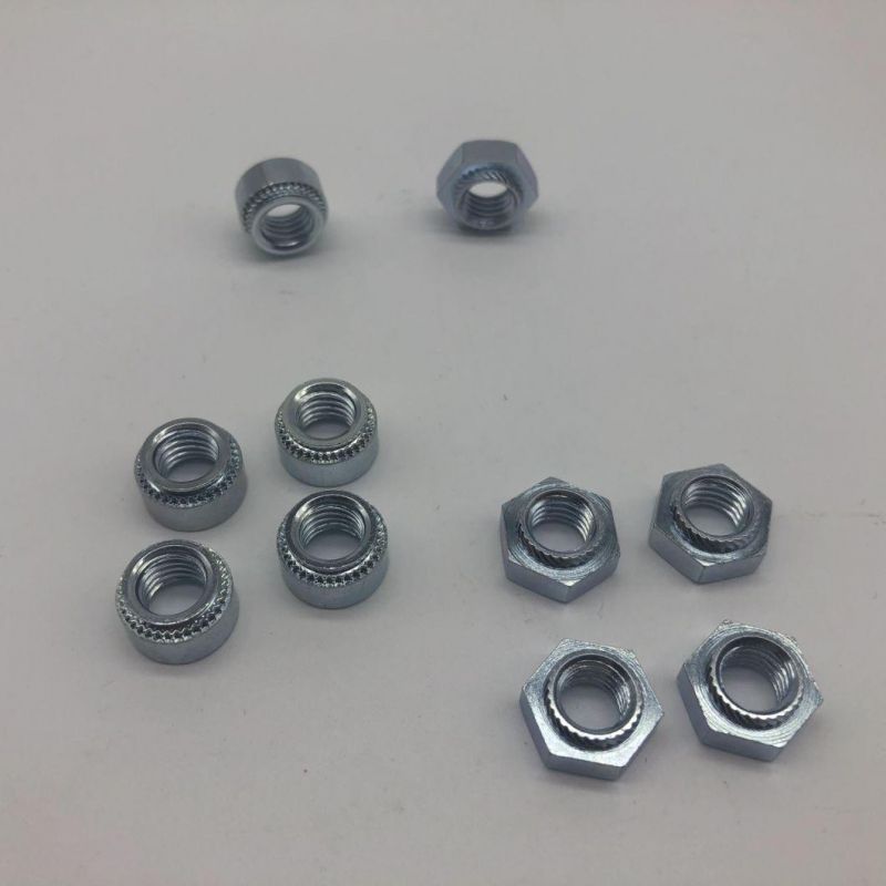 Hex Press Nut Trivalent Zinc Plating Slanted Knurling