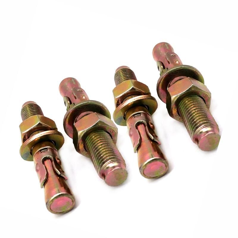 Yellow Zinc-Plated Chemical Anchor with Hexagon Nut and Washer
