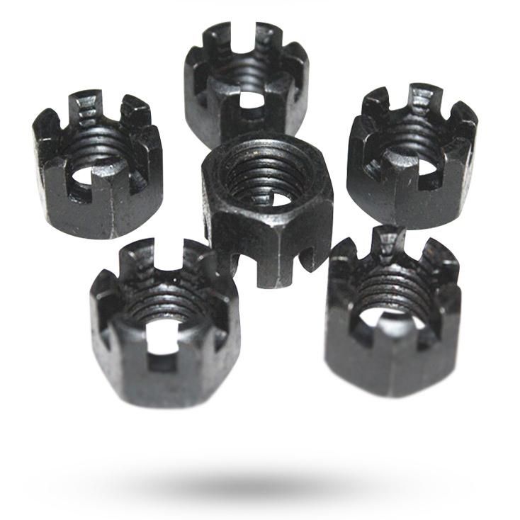 12.9 Black Hexagonal Slotted Nuts