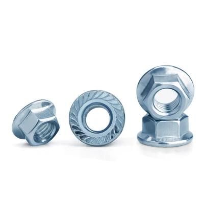 DIN6923 Carbon Steel Zinc Plated 4 Grade 8.8 Class Hex Serrated Hexagon Nut with Flange